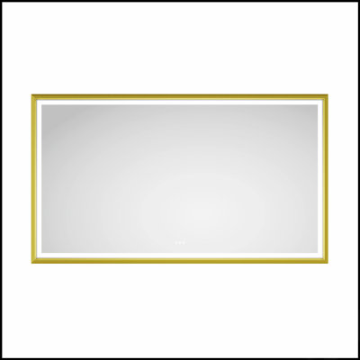 Oversized Rectangular LED Mirror With Anti-Fog And Dimmable Lighting For Bathroom, Gym, And Dance Studio