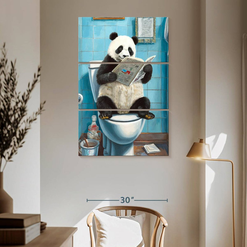 Ketti panda sur une toilette, H 65 po x l 42 po