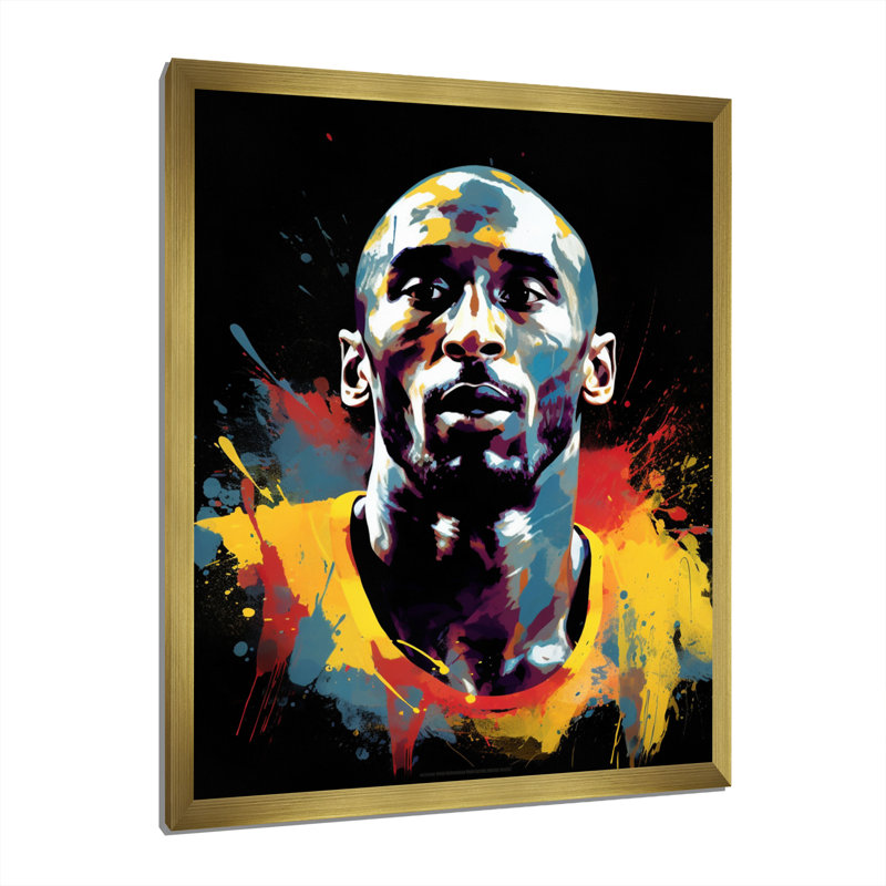 Reproduction d'art sur toile Kobe Memory III - Sports, H 44 po x l 34 po x P 1,5 po, Encadrement doré