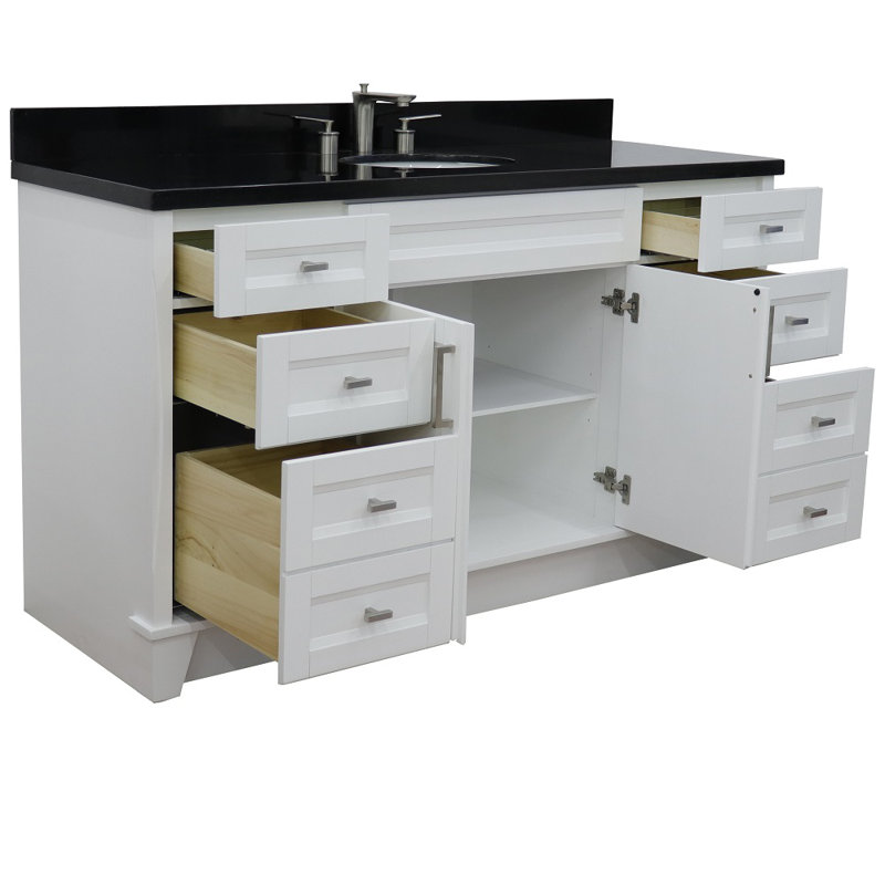 Ensemble de meuble-lavabo simple 61 po Abdirahiim, Noir galaxie