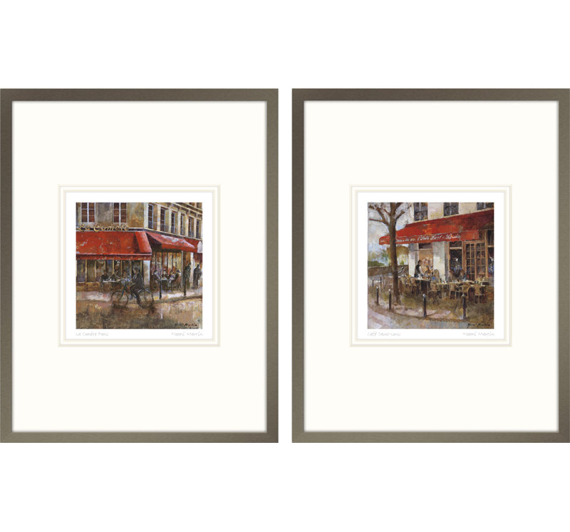 « la comete paris, café saint-louis » par noemi martin, ensemble de 2 reproductions d’art encadrées