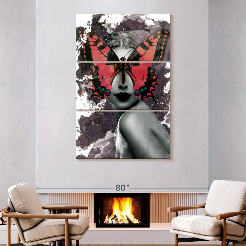 Brampt Butterfly Lady Paint Splatter, 74" H x 48" W