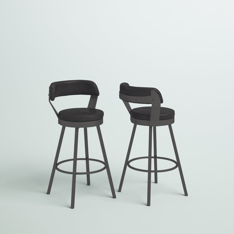 Tabouret de bar et de comptoir Berrin, Brun, Tabouret de comptoir (siège d’une hauteur de 24