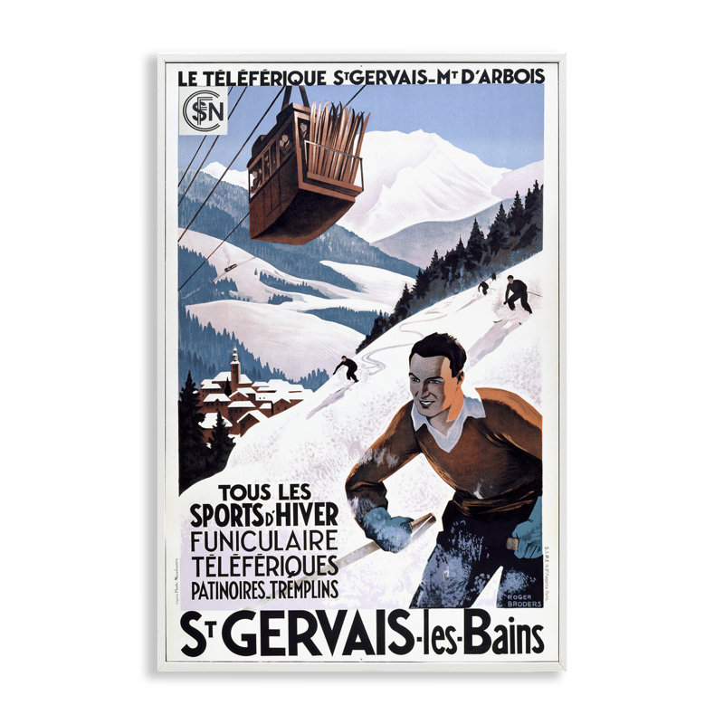 «Vintage Skiing Slopes», affiche par art giclée par Marcus Jules, H 18 po x l 12 po