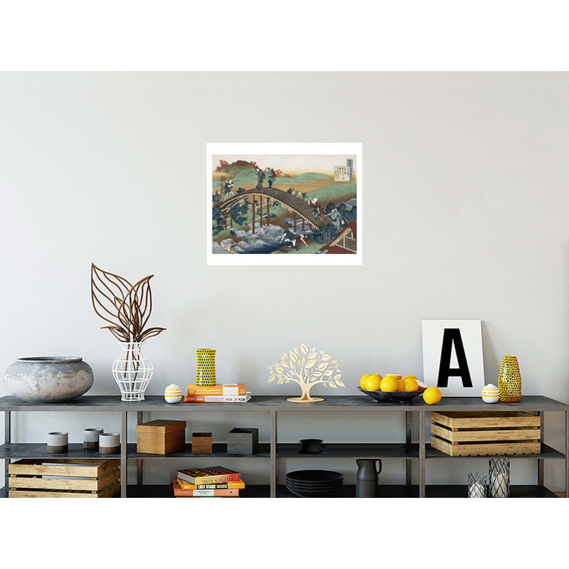 Feuilles d'érable d'automne sur la rivière Tsutaya par Katsushika Hokusai - Impression Giclée, H 22 po x l 28 po