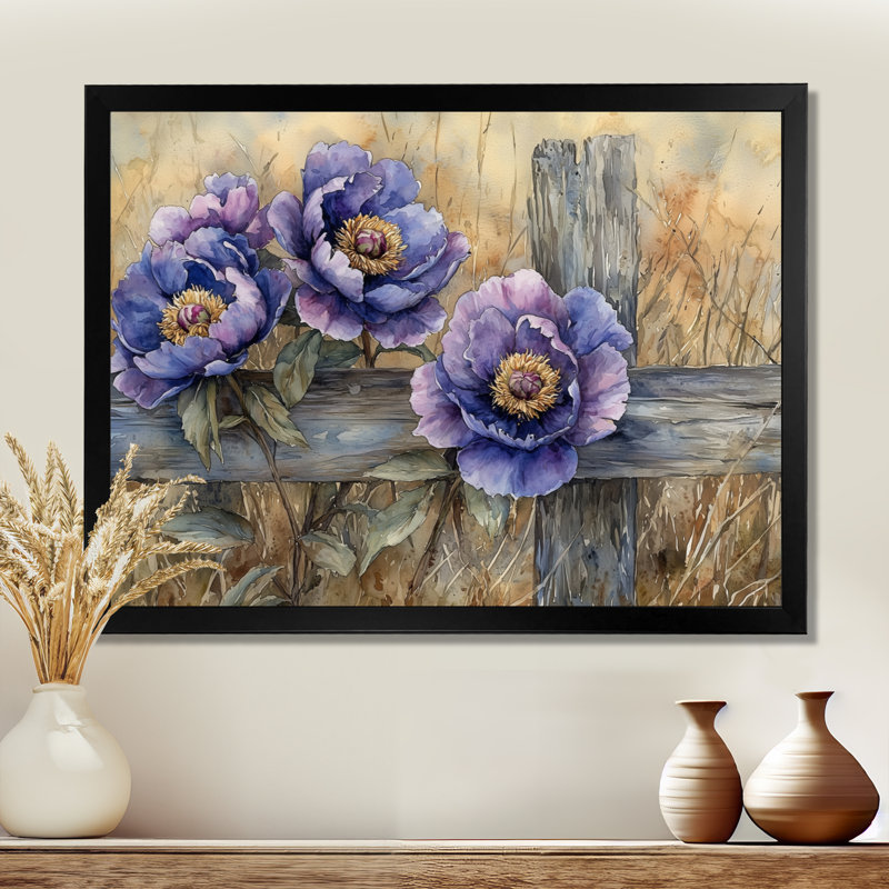 Jacoline - Floral Oversized Canvas Prints, Reproduction encadrée d'une seule photo, H 30 po x l 40 po, Noir, noir, noir, noir
