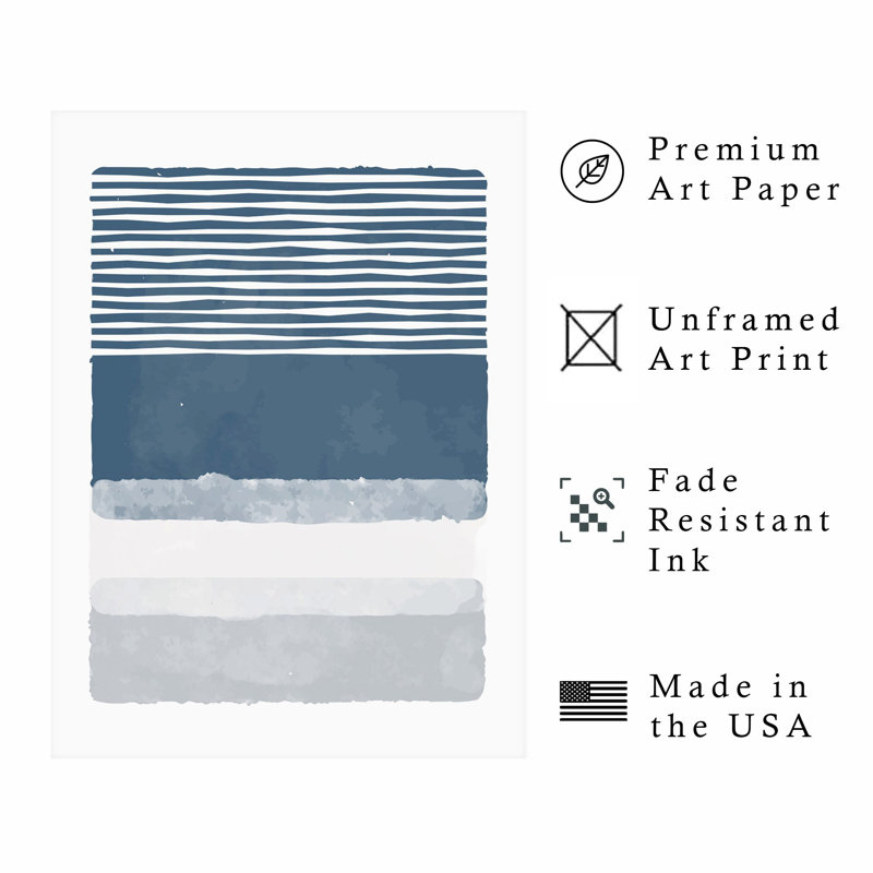 «Abstract Blue Shapes», reproduction d'art moderne sans cadre Mid-Century, H 36 po x l 24 po
