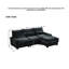 Canapé d'angle en L de 251 cm avec pouf amovible, canapé moderne 4 places en chenille noire
