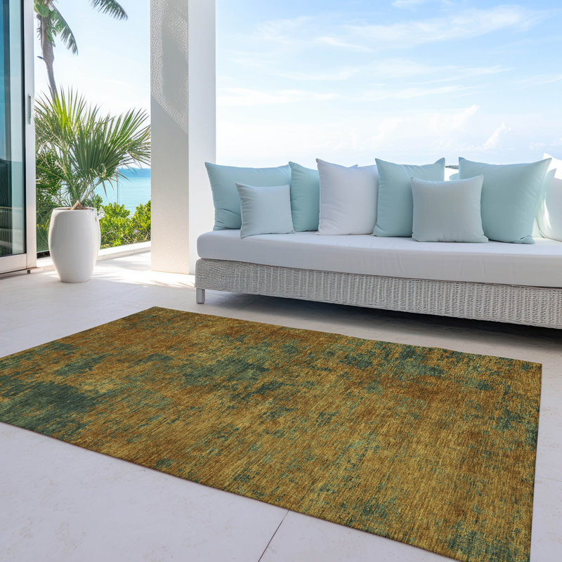 Tapis orange lavable intérieur / extérieur Sonata , 5' x 7'6"