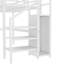 Lit mezzanine simple TG en métal avec bureau, port USB, armoire, tablette réglable, mezzanine haute pour enfants, adolescents, adultes
