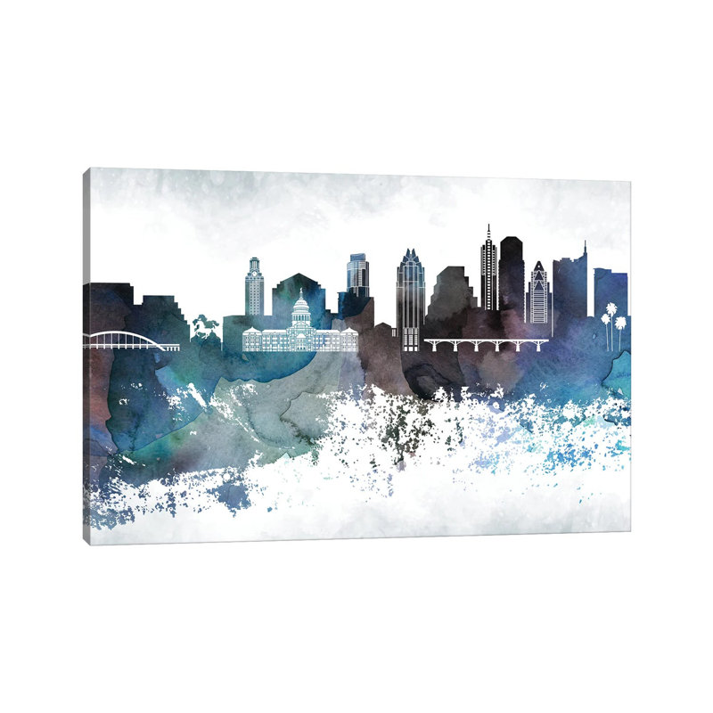 Austin Bluish Skylines - Wrapped Canvas Print, 66.04 cm H x 45.72 cm W x 3.175 cm D