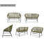 Ensemble de conversation 4 pièces en rotin vert avec table en bois d'acacia - Causeuse + 2 chaises + Table basse carrée-130603010