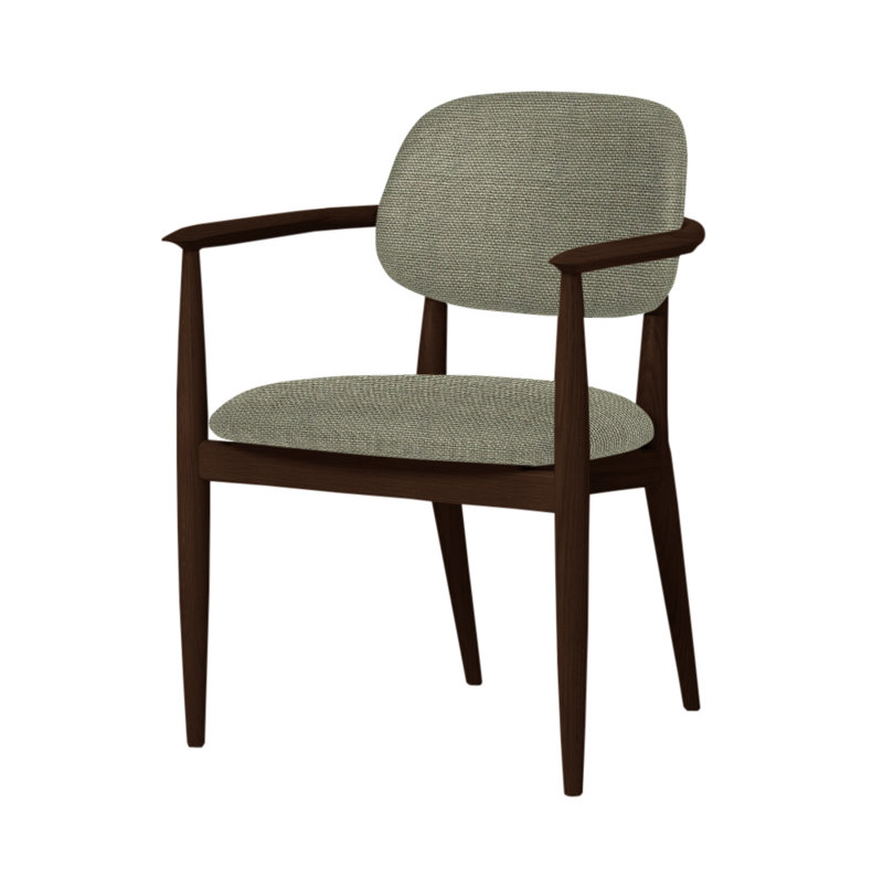 Slow Arm Chair, Dark Brown Oak, Newcastle Black New 65