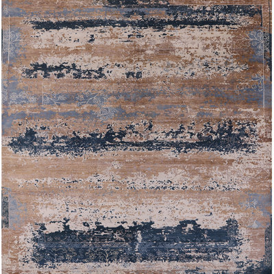 Tapis abstrait brun / bleu