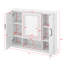 Armoire de rangement murale avec miroir et 3 portes-1350326272