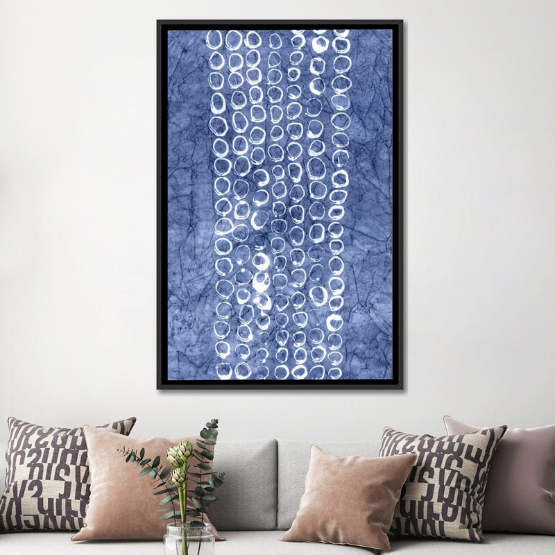 « primitive patterns i », impression sur toile, H 26 po x l 18 po x P 1,5 po, Toile avec cadre noir, Pas de tapis