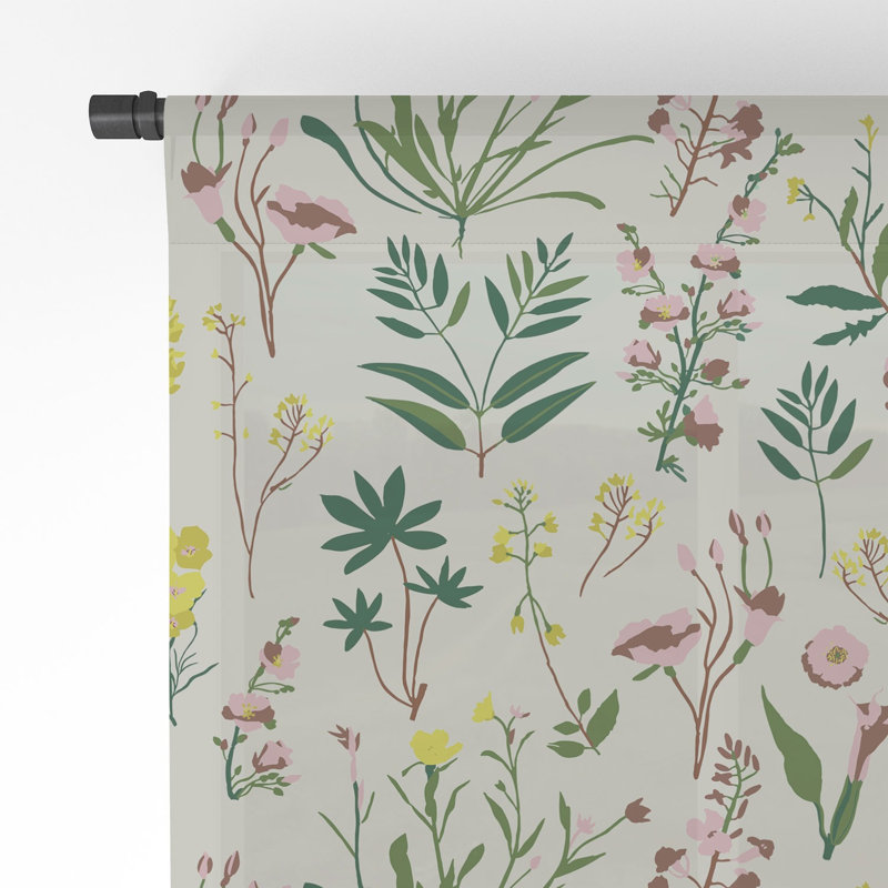 Rideau transparent Holli Zollinger Wildflower, 50 po x 84 po
