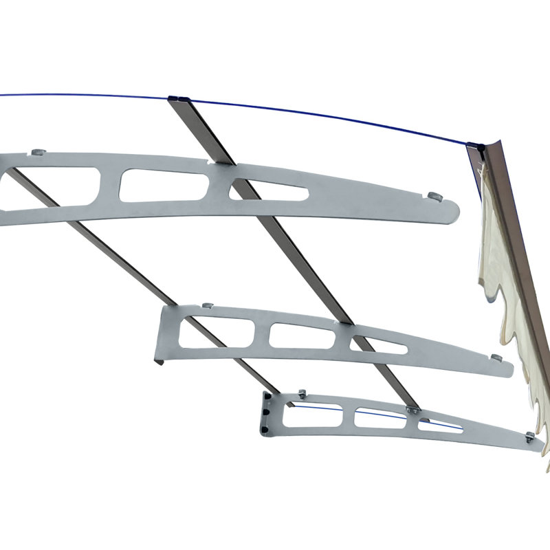 Door Window Awning Canopy Made Of 0.137Inch Thick Crystal Solid Polycarbonate Sheet And Aluminum Alloy With Valance For Masonry Concrete Wall House Only. (Canopy)