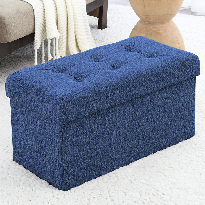 Repose-pieds avec rangement Foronda, Bleu marine