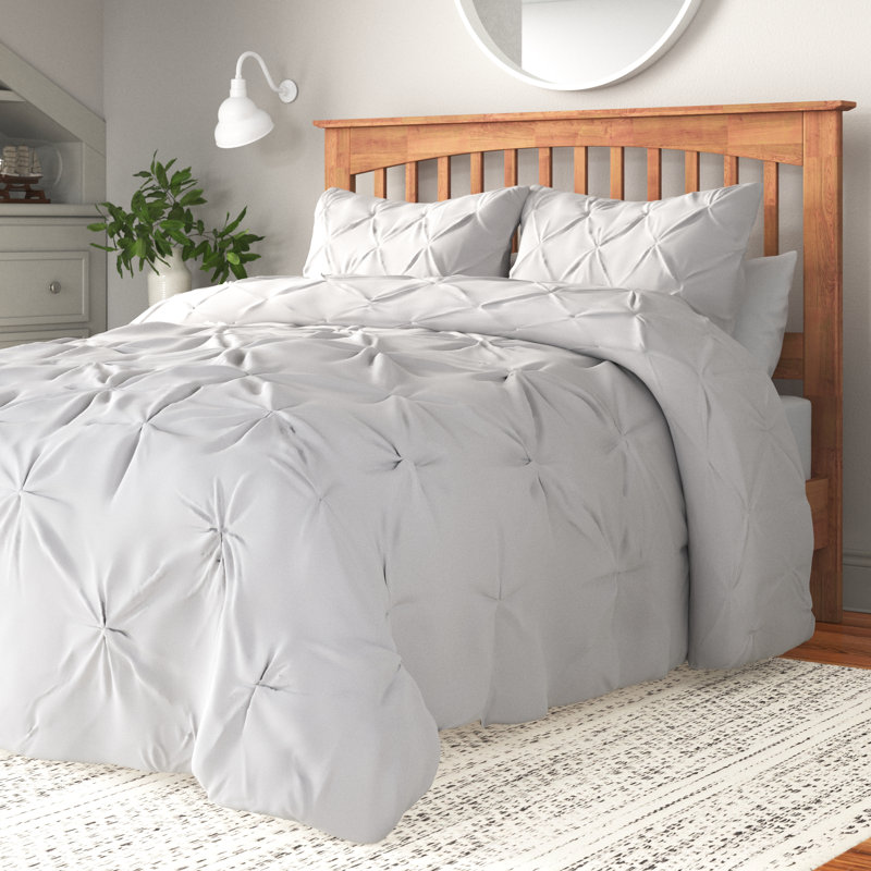 Ensemble d'édredon de 3 pièces en microfibre à nervures Swift Home - couleurs unies et motifs rayés - toutes saisons, durable, facile d'entretien