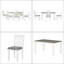 Ensemble de table de salle à manger extensible 7 pièces Retro avec 6 chaises rembourrées et un design en bois massif brun / blanc antique-1440591832