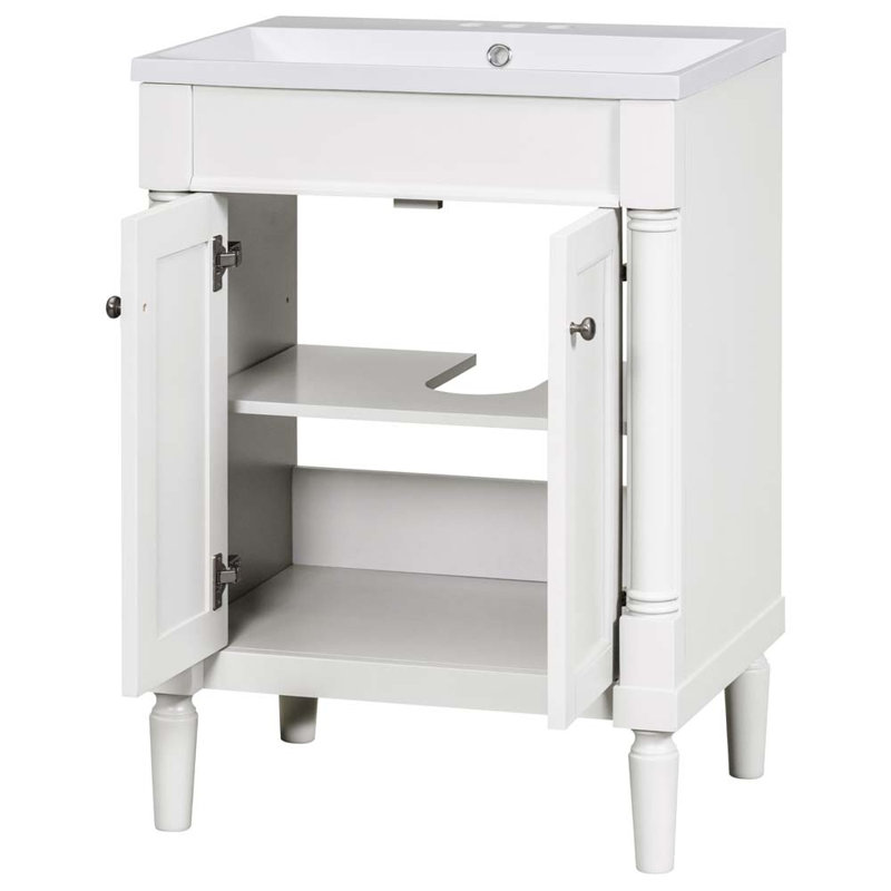 Meuble-lavabo de salle de bain Sopheak, Blanc