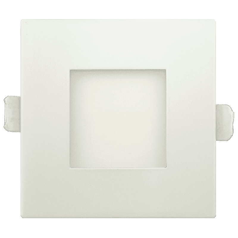 Downlight carré ultra mince à DEL de 3 po homologué pour la résistance au feu - couleur sélectionnable, intensité variable 550 lumens