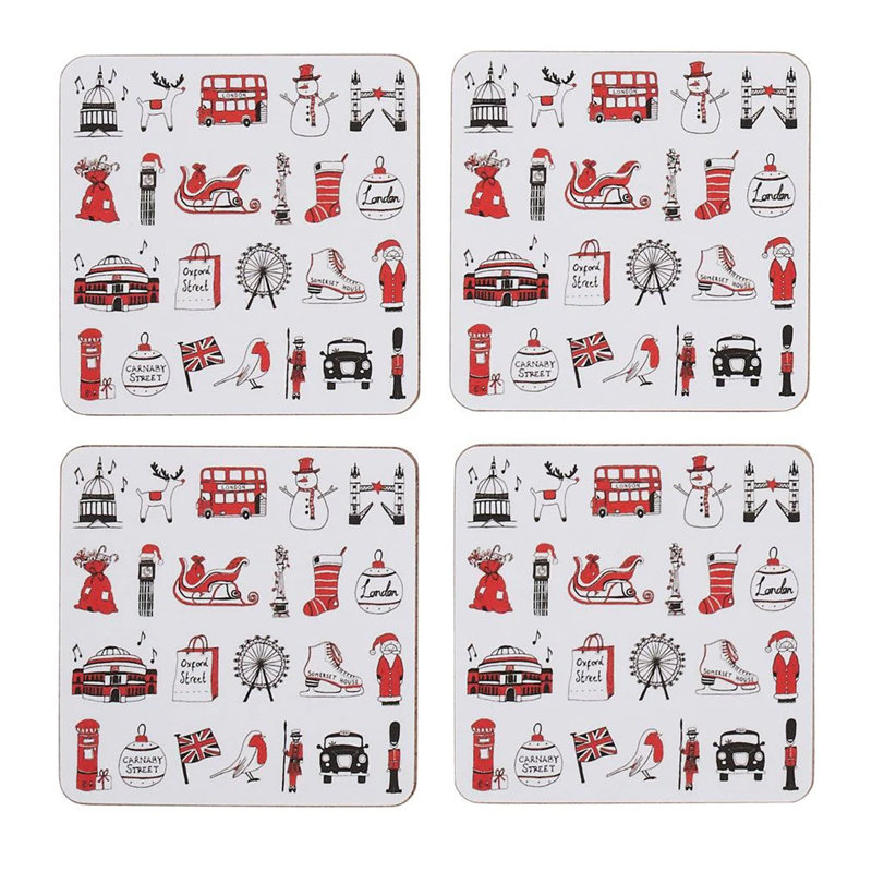 Cork Square 4 Piece Coaster Set