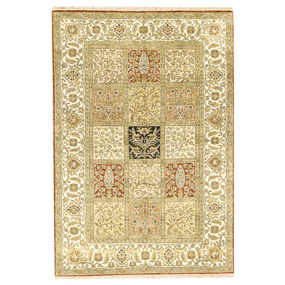 High-Quality Hand-Knotted Ivory Area Rug