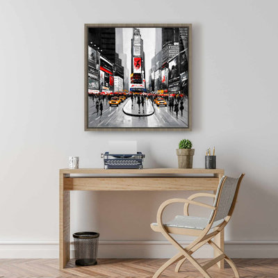 Gray Building Bedroom Canvas | New York City Busy Street