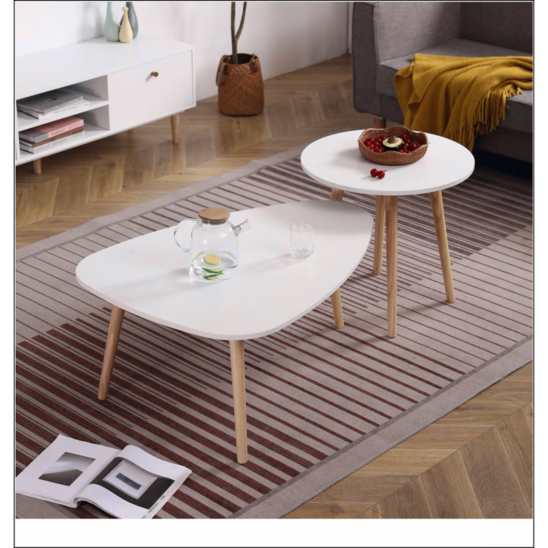 EGG SHAPE COFFEE TABLE-950, 16.14" H x 37.4" L x 27.56" W