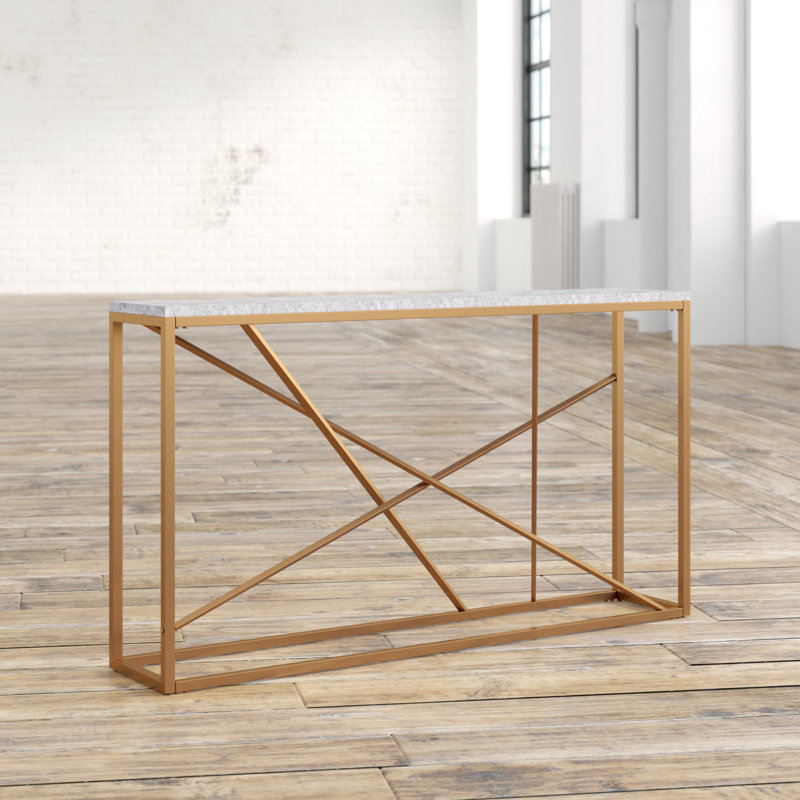 52'' Console Table, Gold/Grey