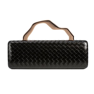 Elegant Woven PU Leather Evening Handbag for Women