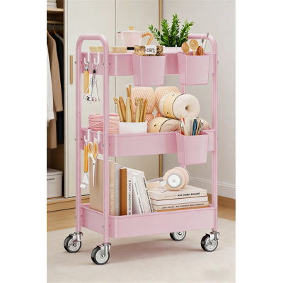 Three-Tier Rolling Cart - Heavy-Duty Multifunctional Cart,