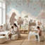 Whimsical Animals Wallpaper Pastel Nature Wall Mural-1533080730-1533080709