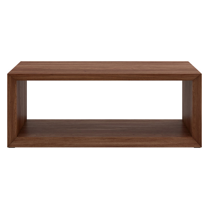 Wander Solid Coffee Table with Storage, 45.72cm H x 147.32cm W x 59.39cm D, Satin Walnut