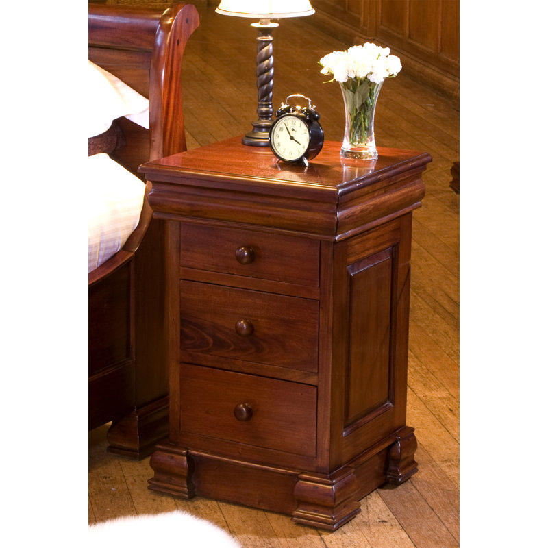 Delexus 45cm W Solid Wood Bedside Table