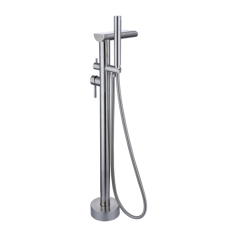 IBenso Floor Tub Spout with Diverter, Brushed Nickel