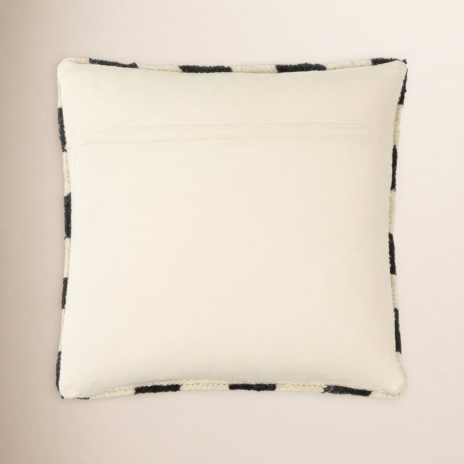 Villere Checkered Wool Throw Pillow, Black, 20"H x 20"W, Polyester