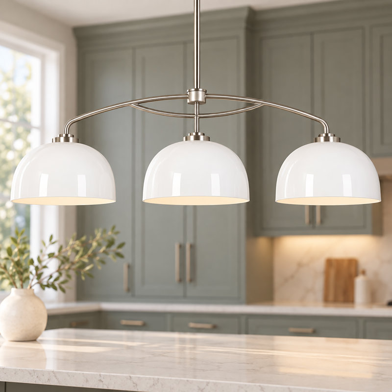 Lustre linéaire moderne en argent 3 lumières