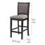 Ensemble de 2 chaises à hauteur de comptoir Mac, motif treillis, bois brun noir