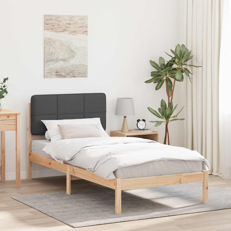 Solid Wood Bed, Single (3'), Dark Grey