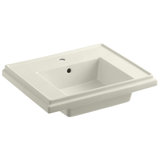 Tresham® Ceramic 24" Pedestal Bathroom Sink with Overflow
