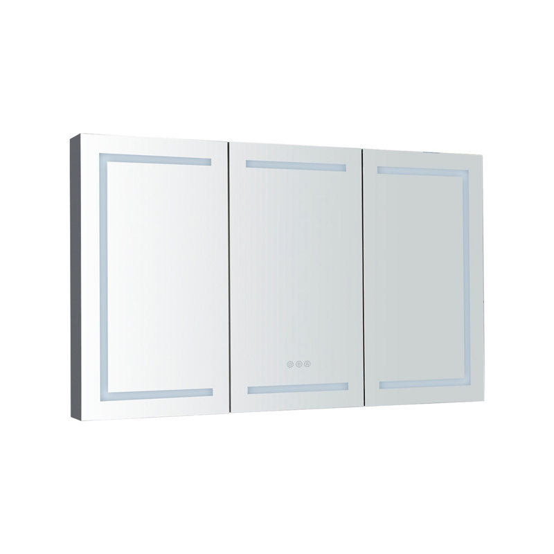 Armoire à pharmacie 60 po x 36 po à DEL avec miroir, Gris, H 36 po x l 60 po x P 5,5 po