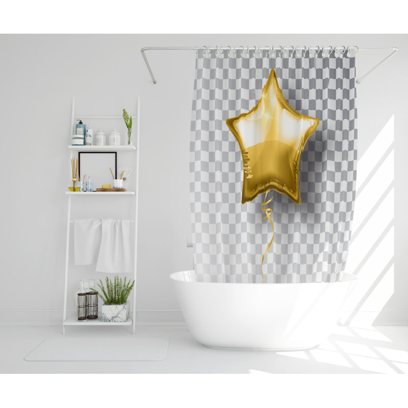 Donegan Polyester Shower Curtain, 168cm H x 168cm W