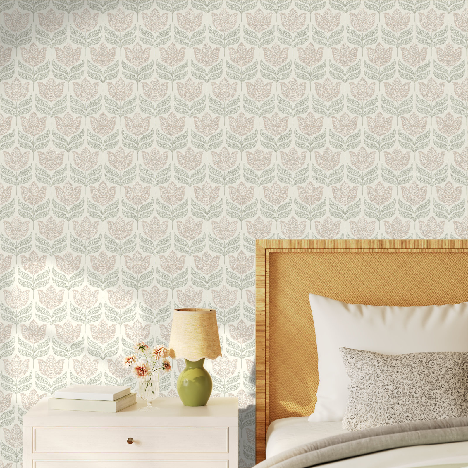 Floral Wallpaper, Pink
