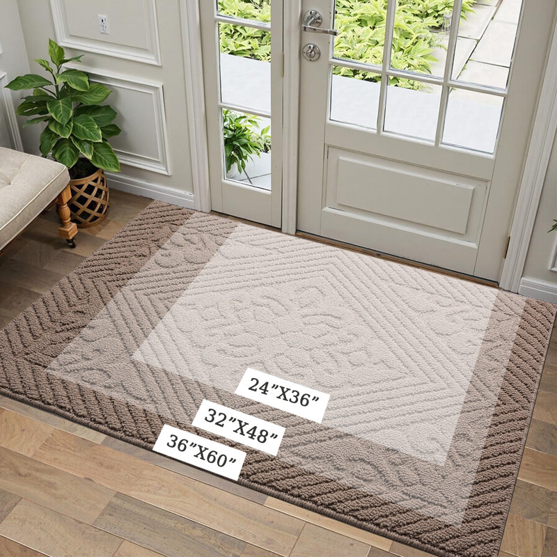 Non-Slip Doormat, Khaki, 61cm W x 91.4cm L