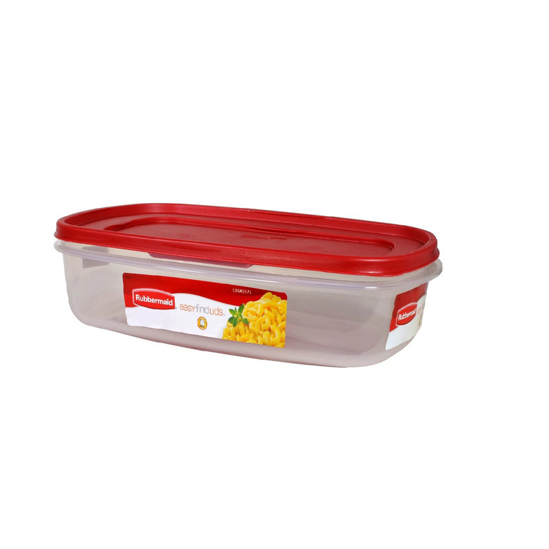1.5 Gallon Clear Plastic Food Storage Container with Red Lid