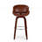 Mid-Century Modern Upholstered Swivel Barstool-496424263