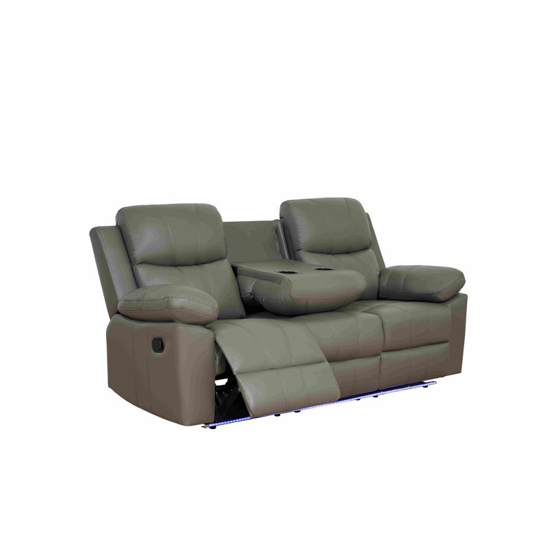 Canapé inclinable avec table rabattable avec DEL, Gris